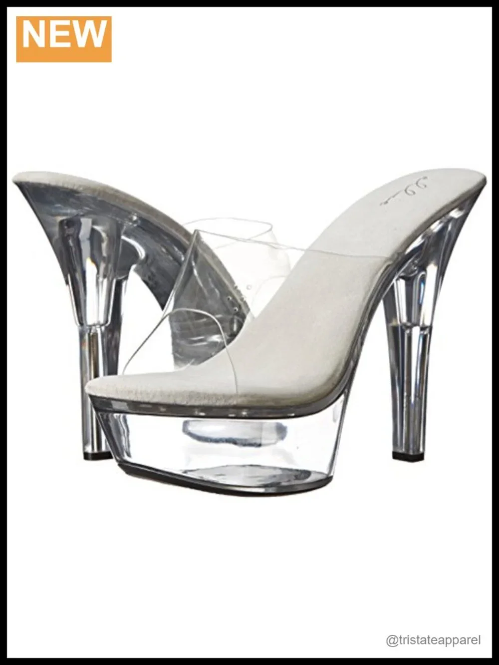 Ellie Shoes Platform Sandal Slip-On Dancer Lucite Heel
